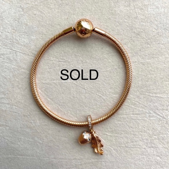**SOLD **Pandora Rose bracelet and dangle Charm - Picture 1 of 5